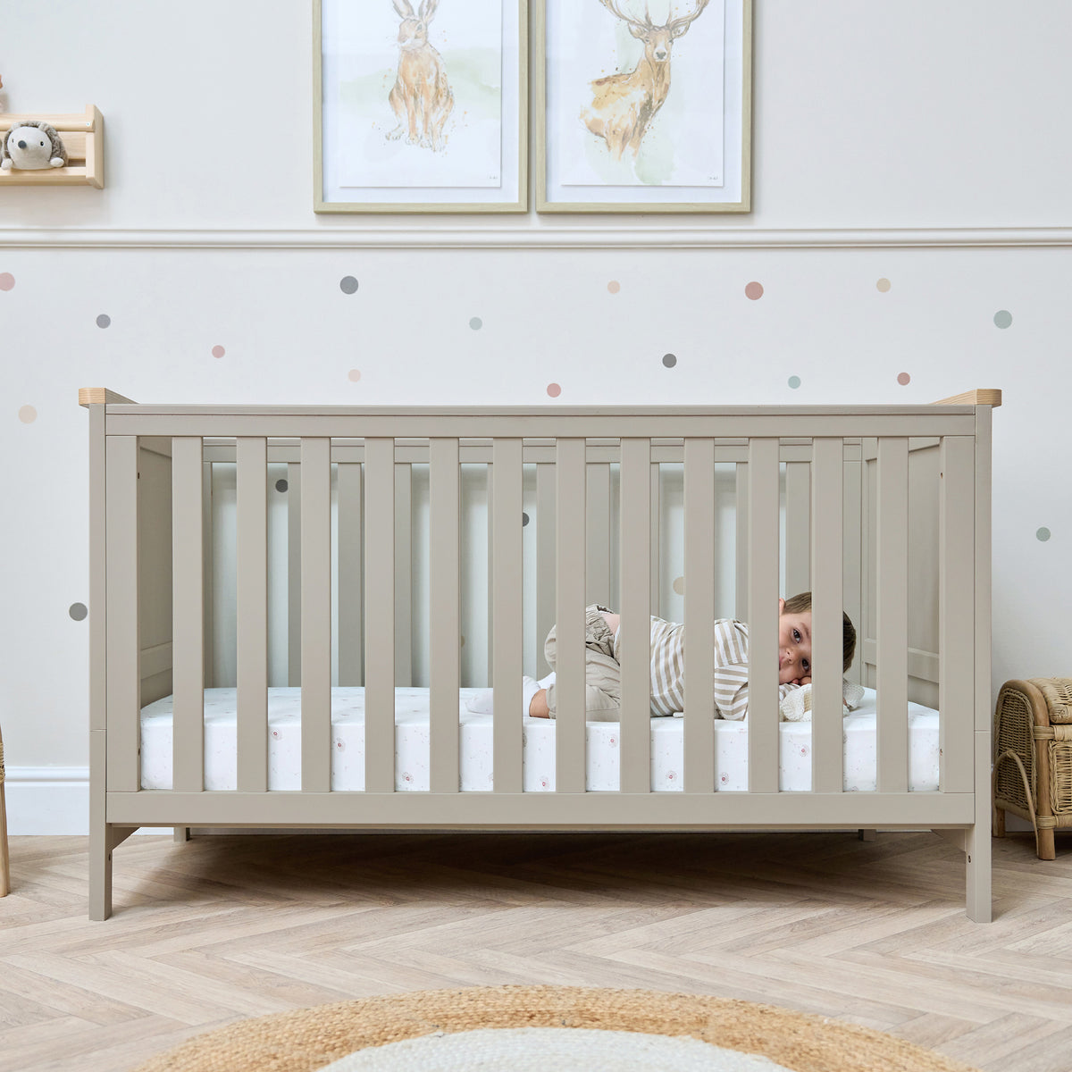 Tutti Bambini Misha Cot Bed Mushroom/Golden Oak