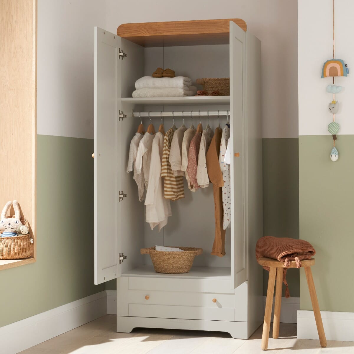 Tutti Bambini Rio 3 Piece Room Set - Honey Oak & Dove Grey