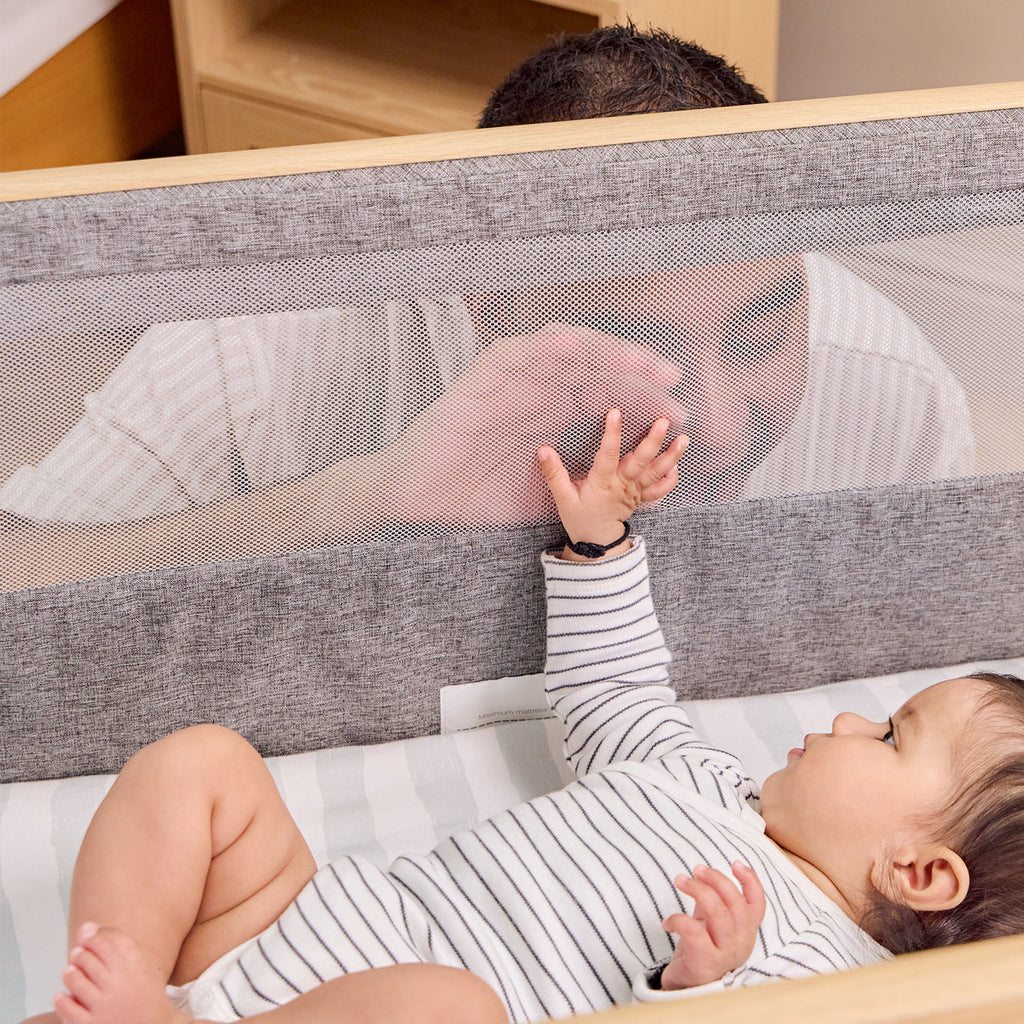 CoZee Air Bedside Crib - Oak/Charcoal