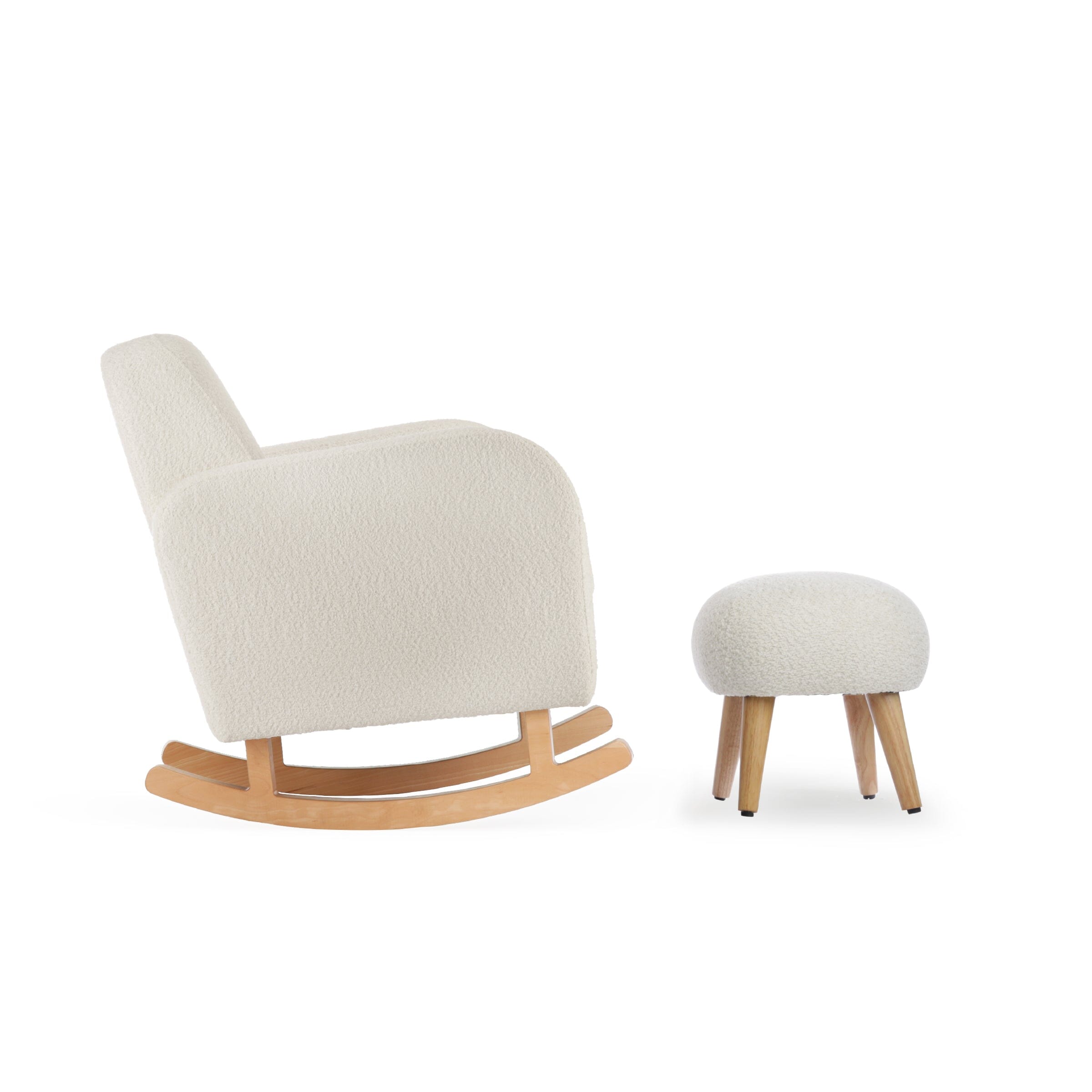 Etta Nursing Chair & Foot stool - Boucle Off White