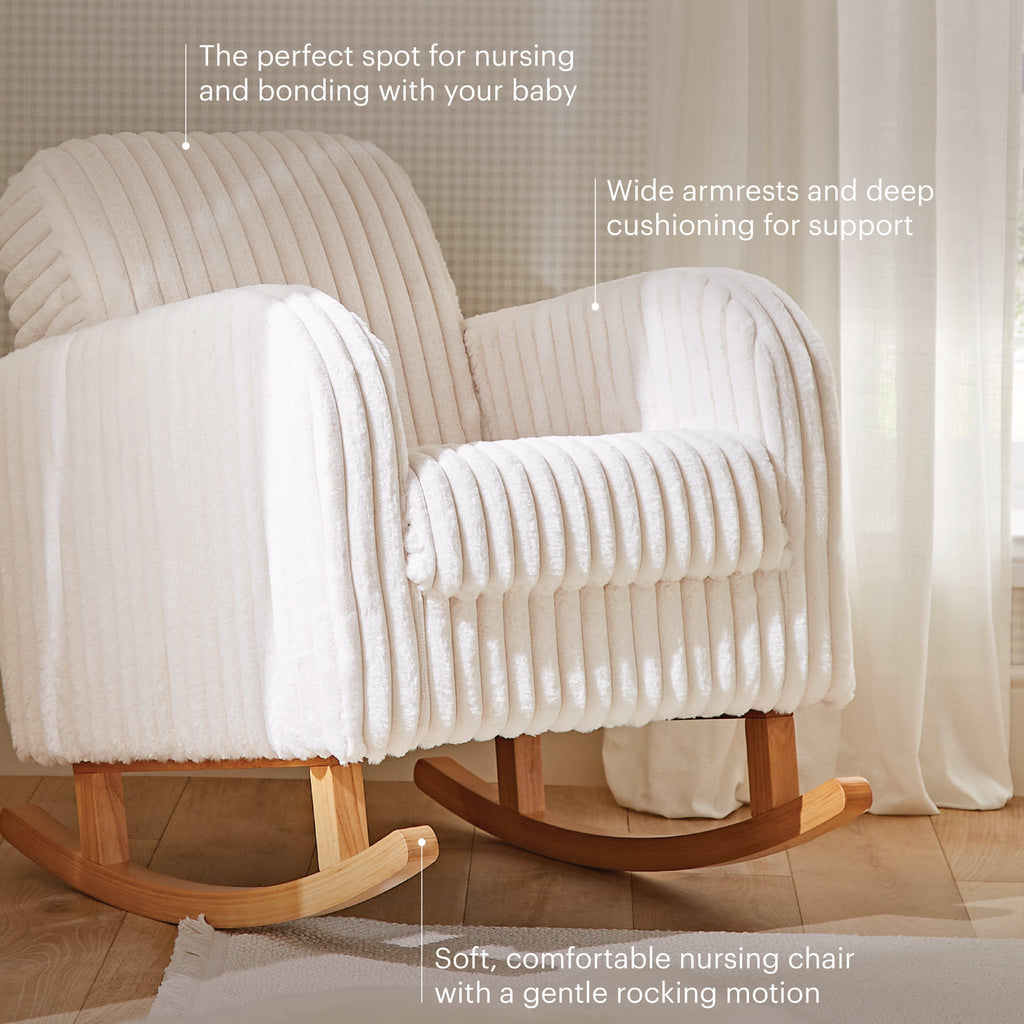 Etta Faux Fur Nursing Chair - Cream