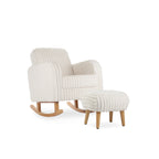 Etta Nursing Chair & Foot stool - Faux Fur Cream