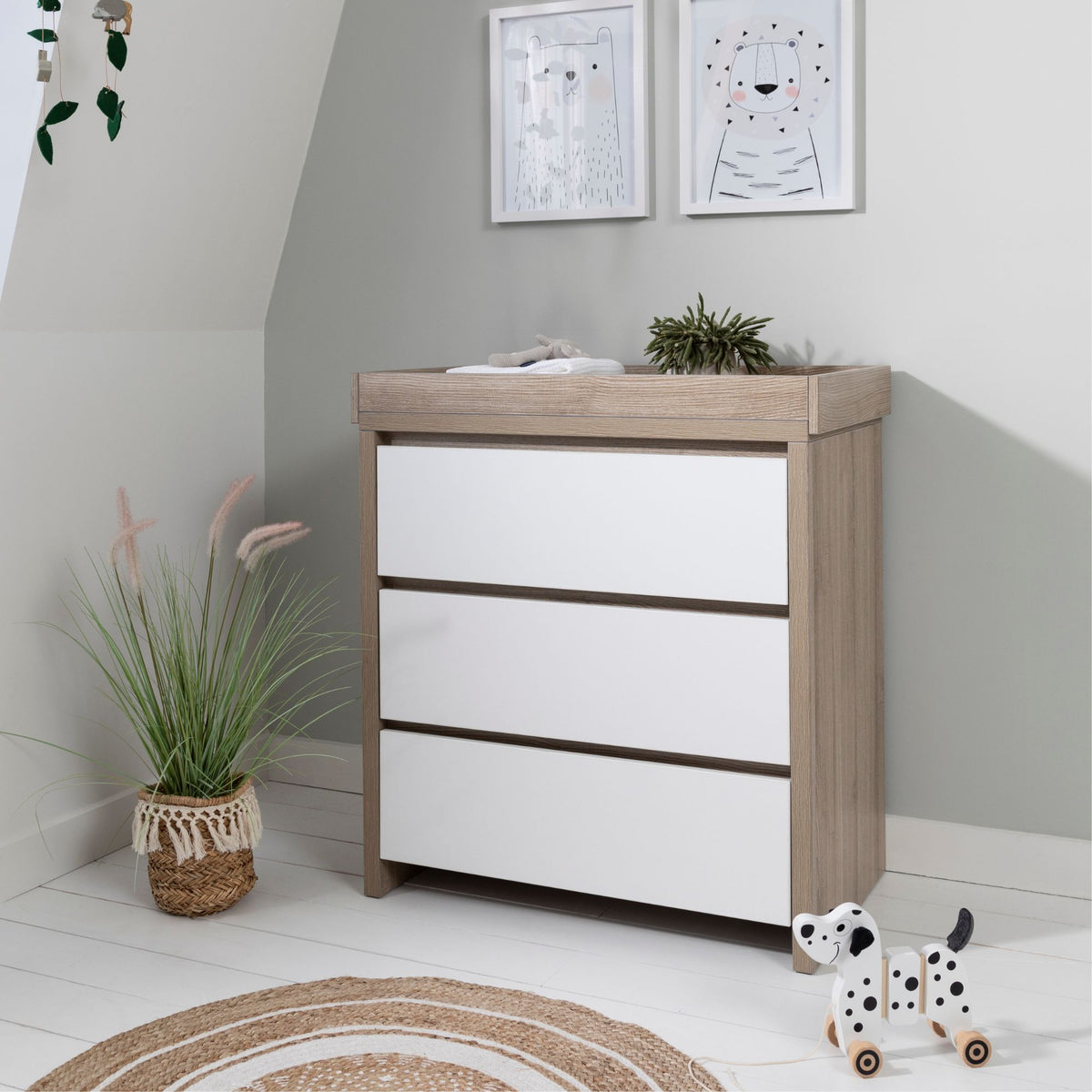 Tutti Bambini Modena 2 Piece Room Set - White/Oak