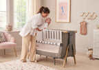 Tutti Bambini CoZee XL Bedside Crib & Cot - Oak/Charcoal