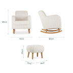 Etta Nursing Chair & Foot stool - Faux Fur Cream