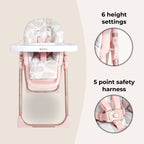 My Babiie Premium Highchair Rose Gold