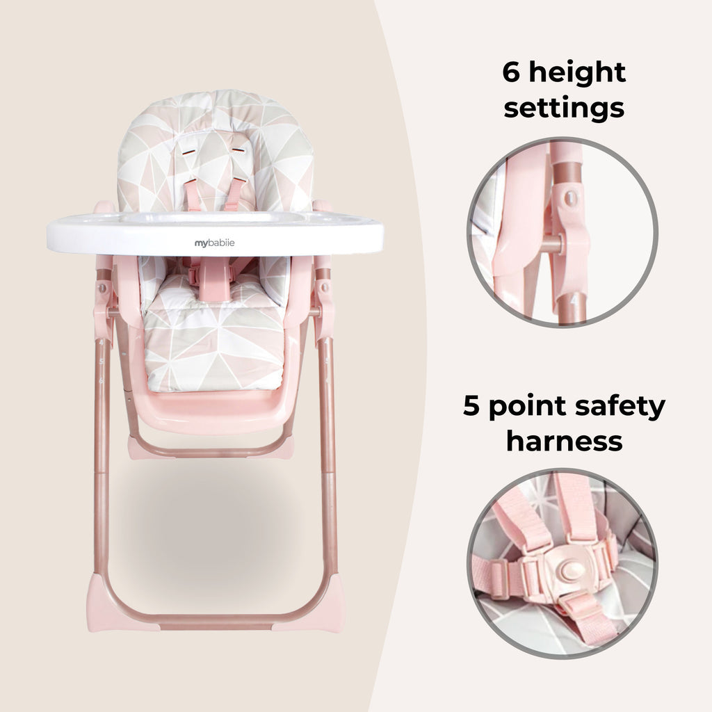 My Babiie Premium Highchair Rose Gold