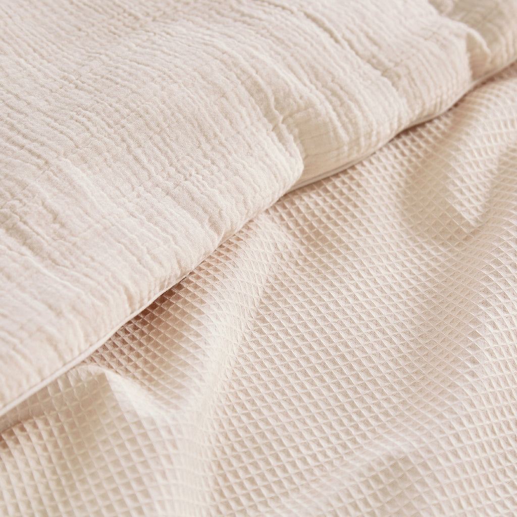 4 Piece Cot Bed Bedding Set - Cashmere Waffle