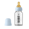 Bibs Baby Glass Bottle Complete Set 110ml - Baby Blue