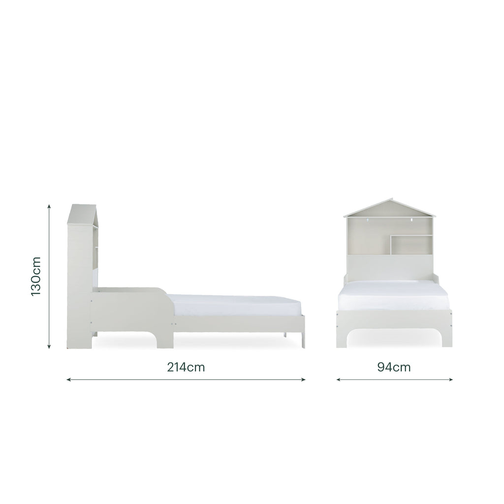 Play House Single Bed with Storage - Pebble