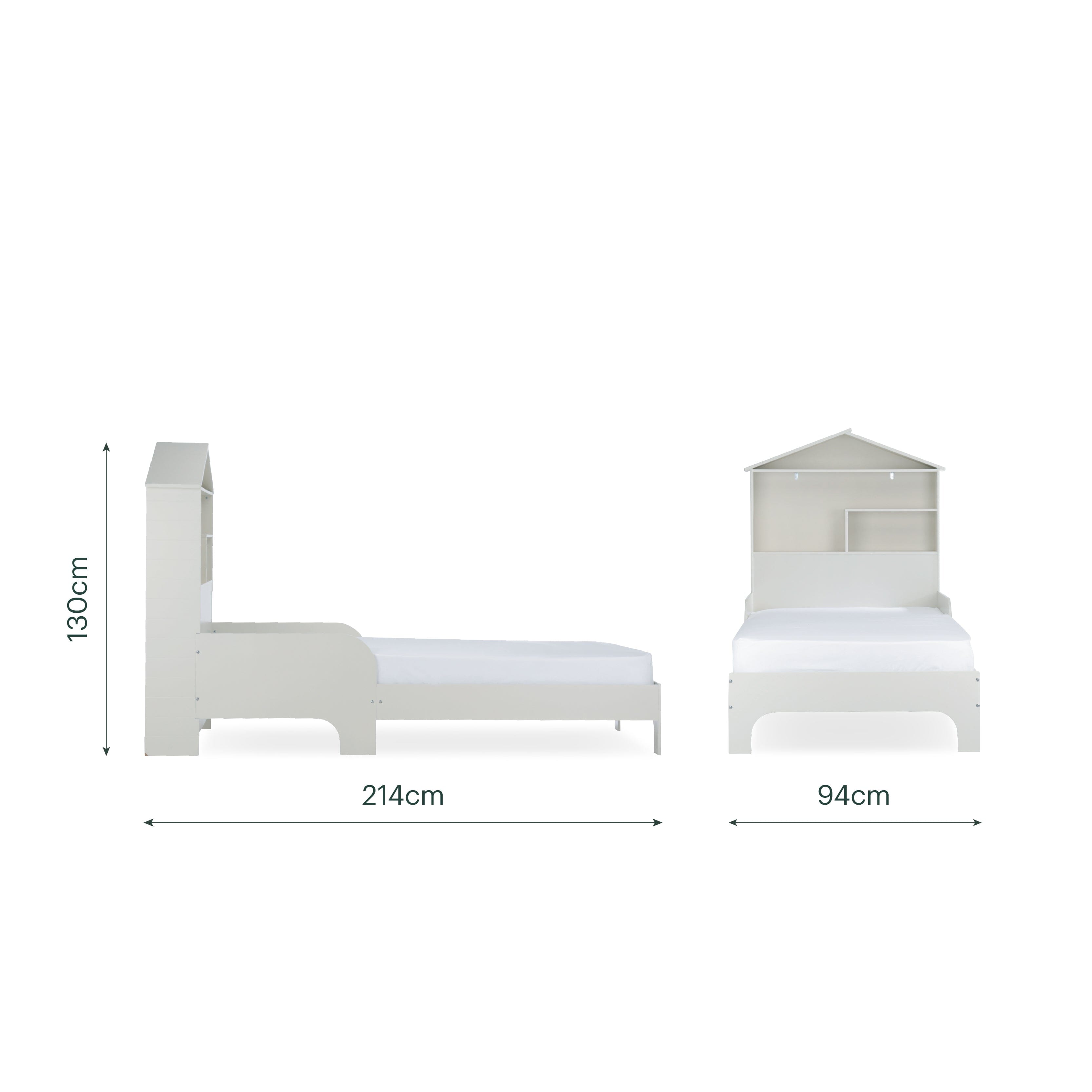 Play House Single Bed with Storage - Pebble