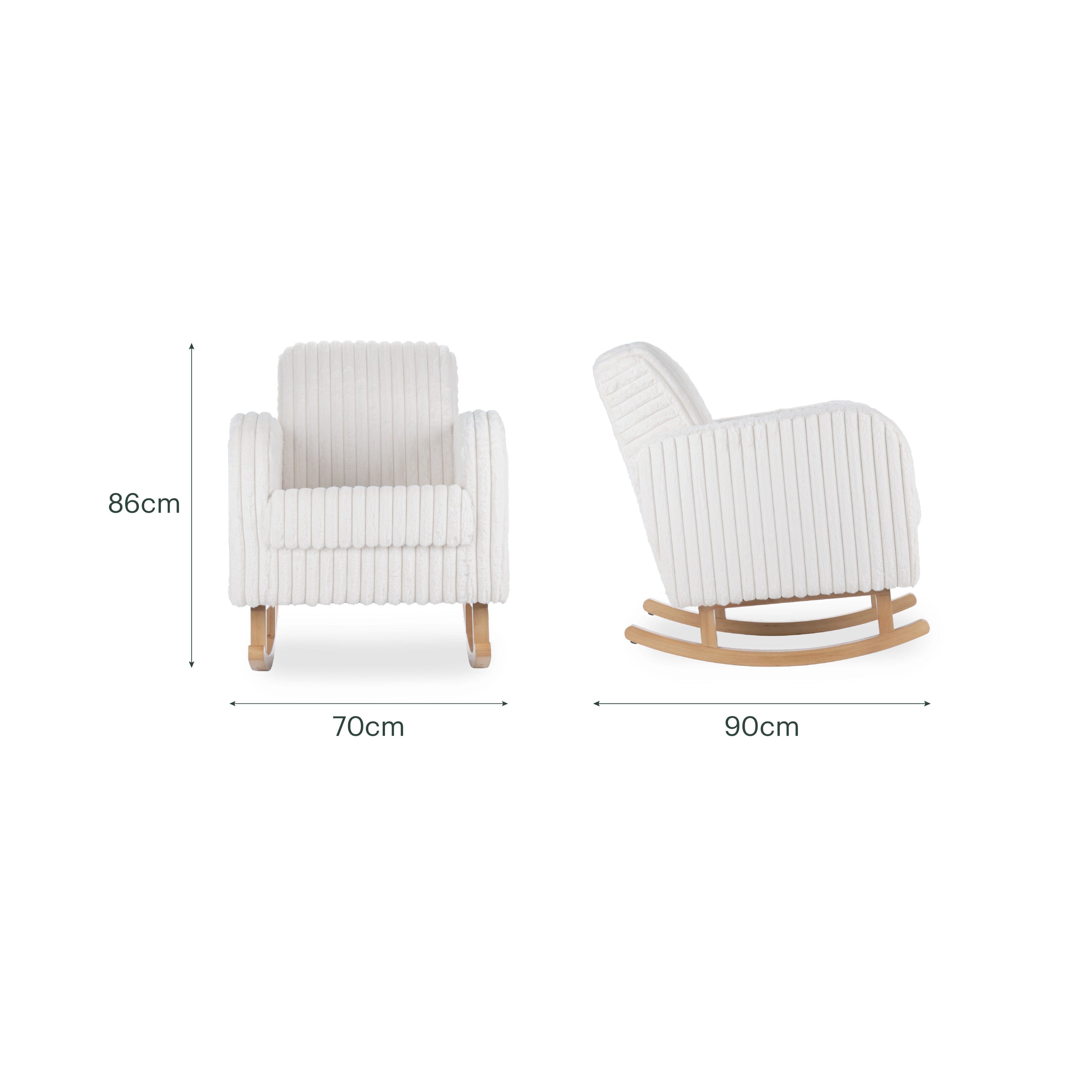 Etta Faux Fur Nursing Chair - Cream