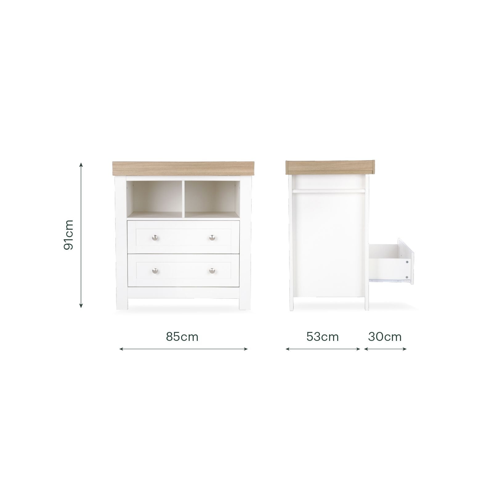 Burford 3 Piece Nursery Furniture Set - White & Oak