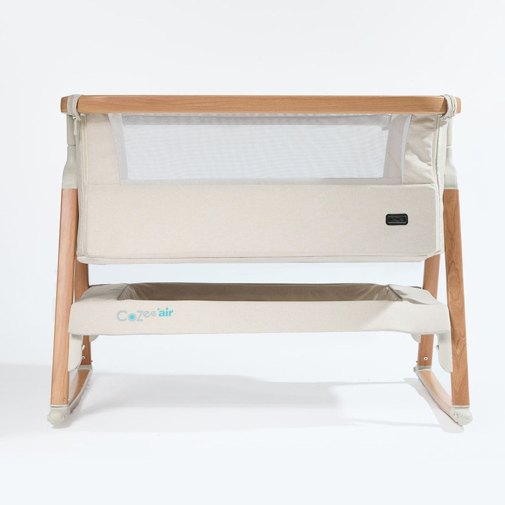 CoZee Air Bedside Crib - Scandinavian Walnut/Ecru