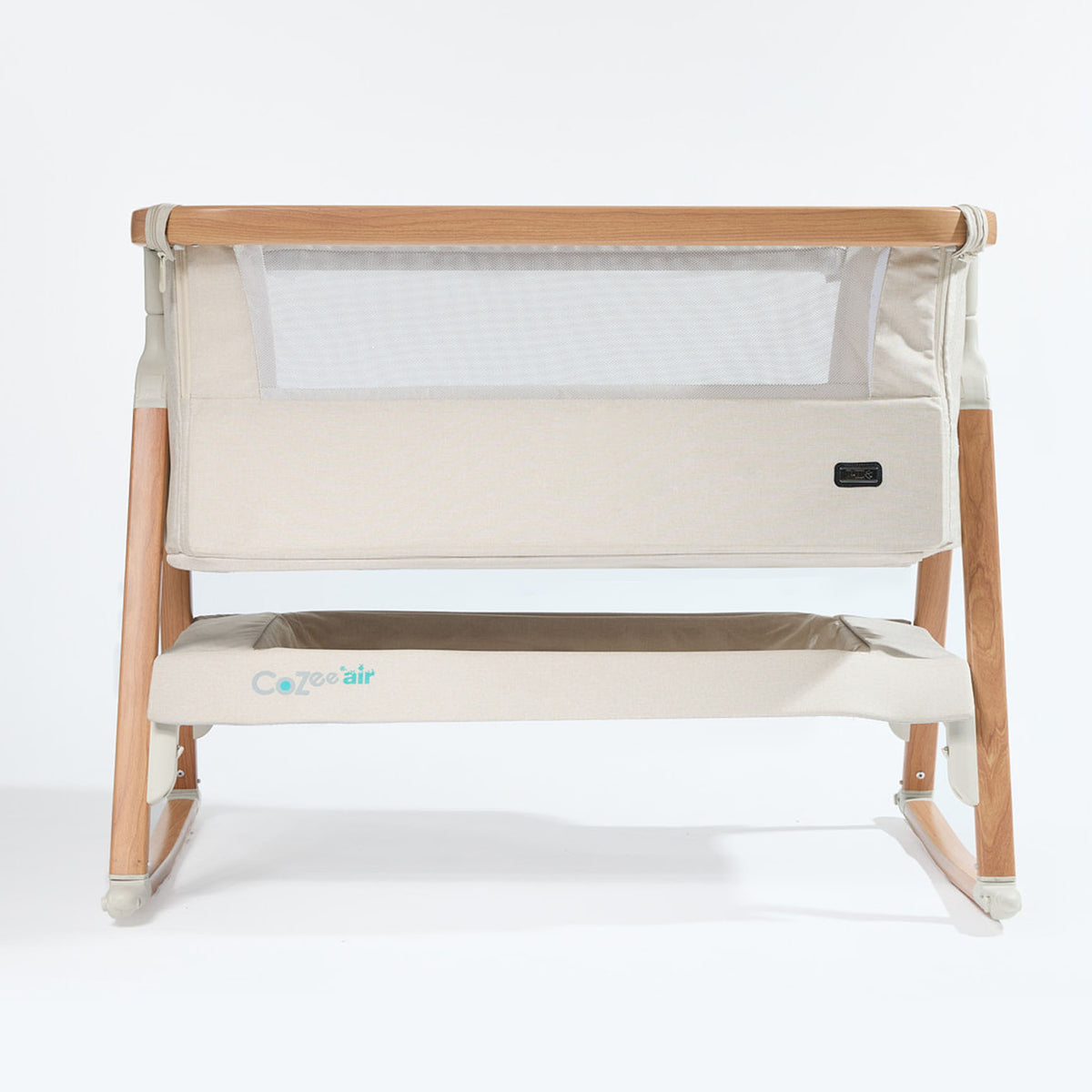 CoZee Air Bedside Crib - Scandinavian Walnut/Ecru