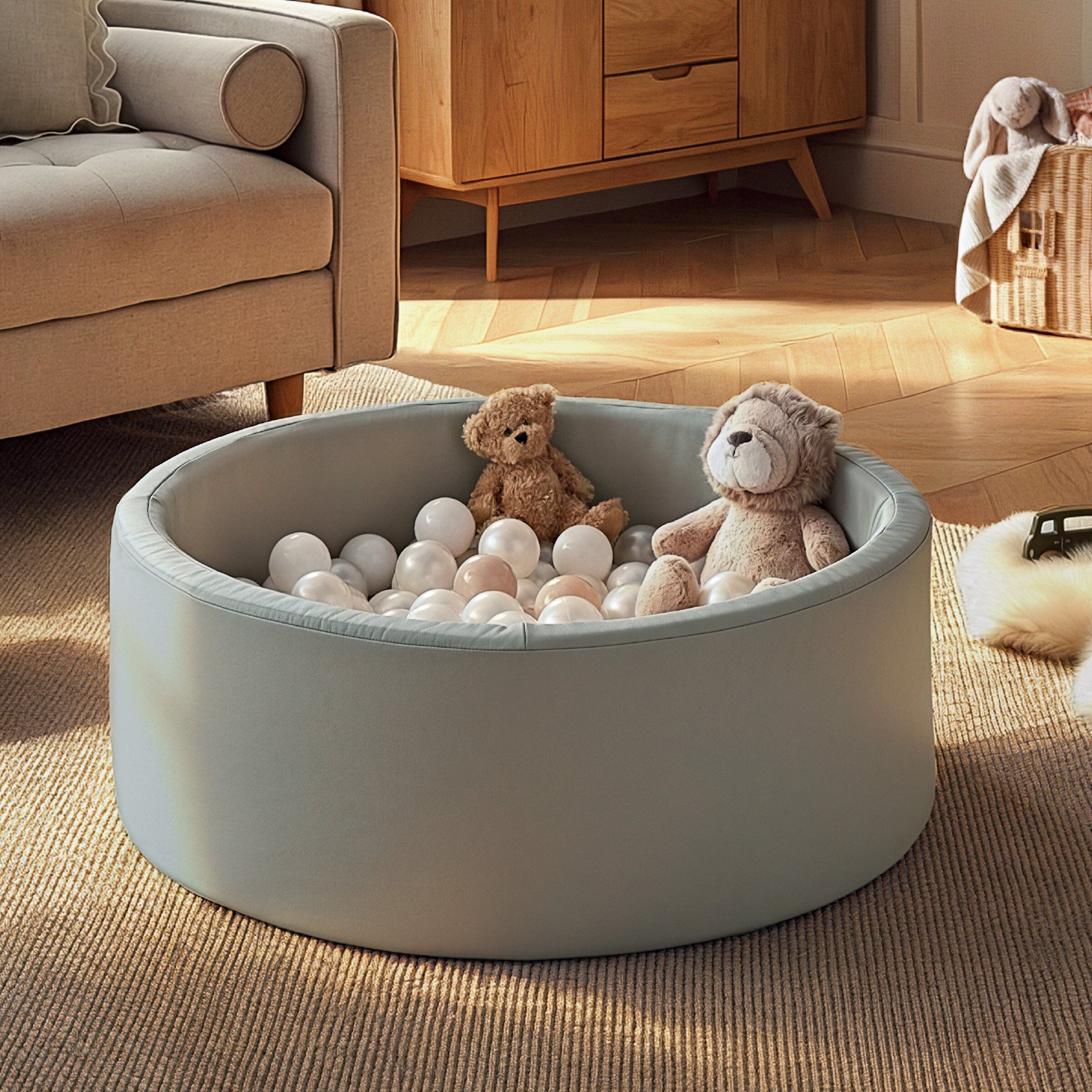 Soft Play Ball Pit with Balls - Sea Salt