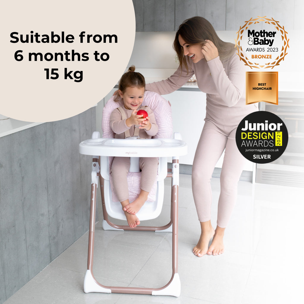 My Babiie Premium Highchair-Rose Gold Blush Tropical