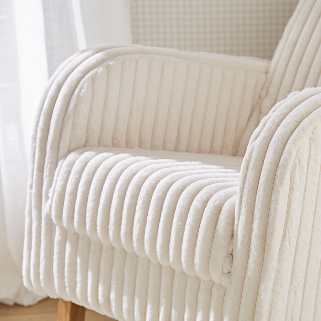 Etta Faux Fur Nursing Chair - Cream