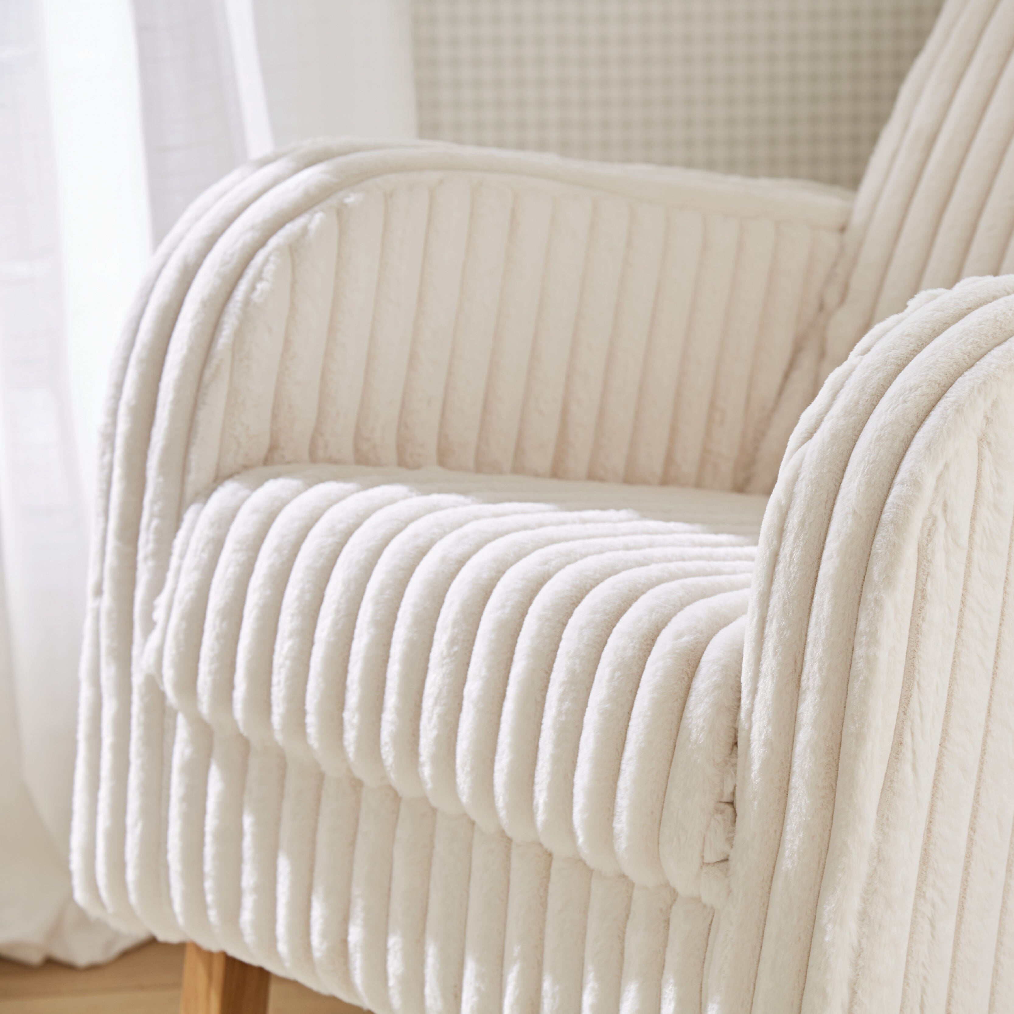Etta Faux Fur Nursing Chair - Cream