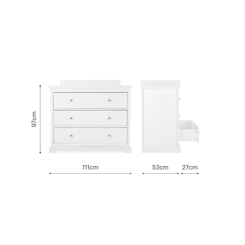 Beaumont Grand 3 Piece Nursery Furniture Set - White