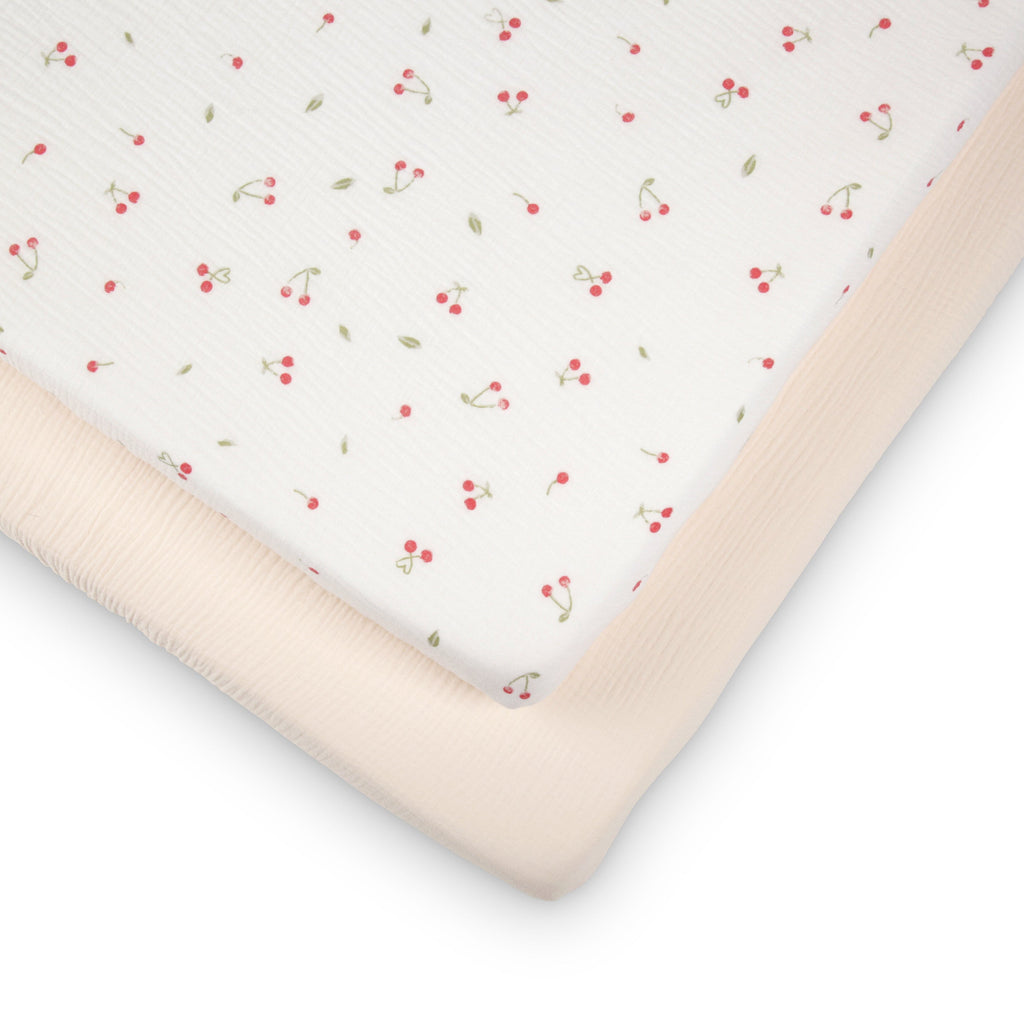 2 Pack Cot Bed Sheets - Ditsy Cherry