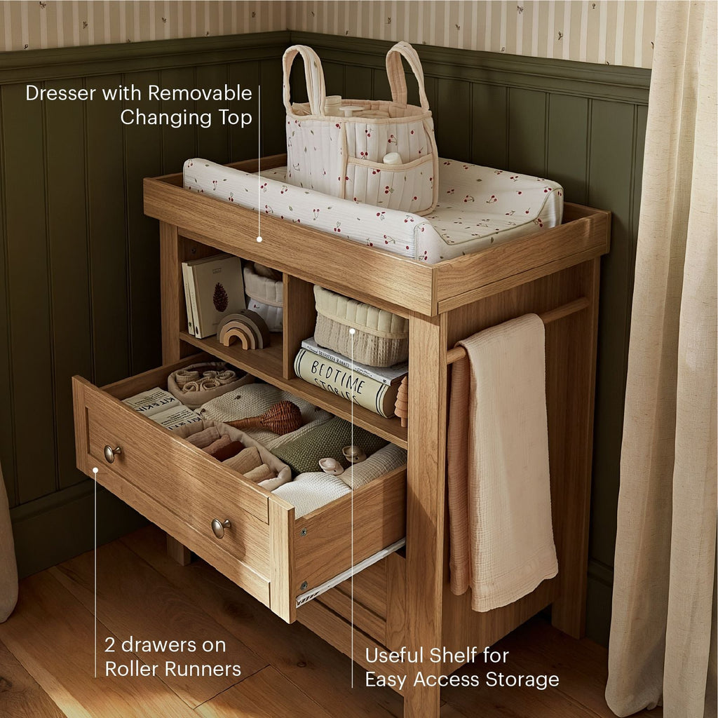 Burford Dresser Changer - Oak