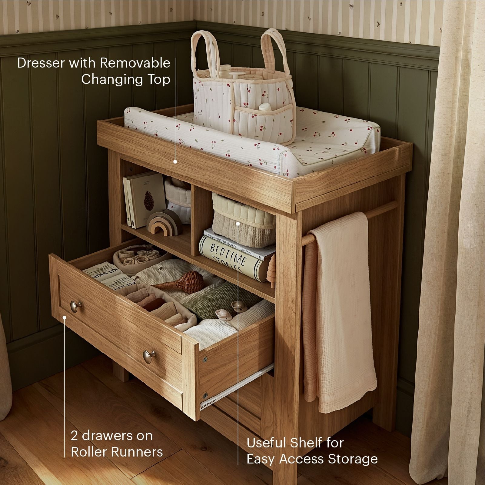Burford Dresser Changer - Oak