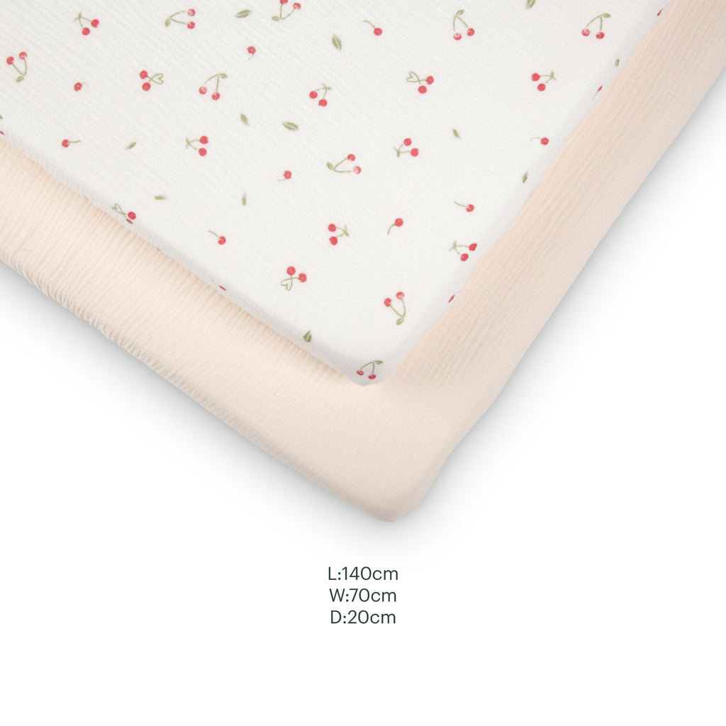 4 Piece Cot Bed Bedding Set - Ditsy Cherry