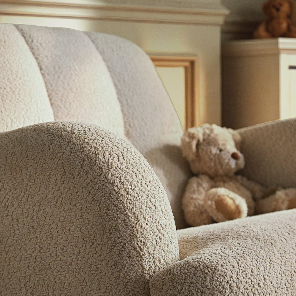 Etta Cuddle Nursing Chair & Foot Stool - Boucle Mushroom