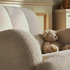 Etta Cuddle Nursing Chair & Foot Stool - Boucle Mushroom