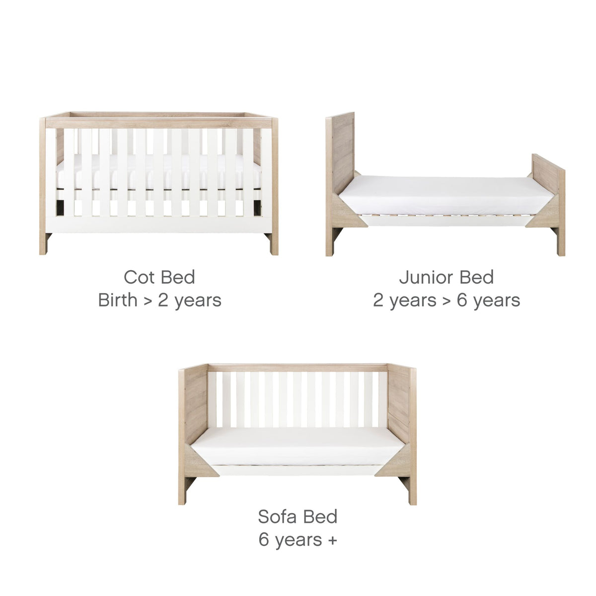 Tutti Bambini Modena 2 Piece Room Set - White/Oak