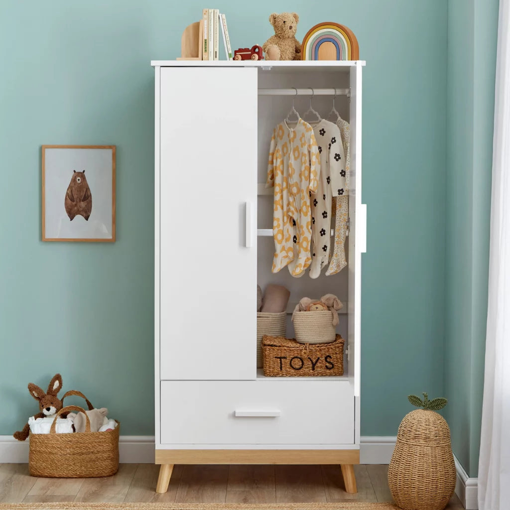 Mona Nursery Wardrobe – White