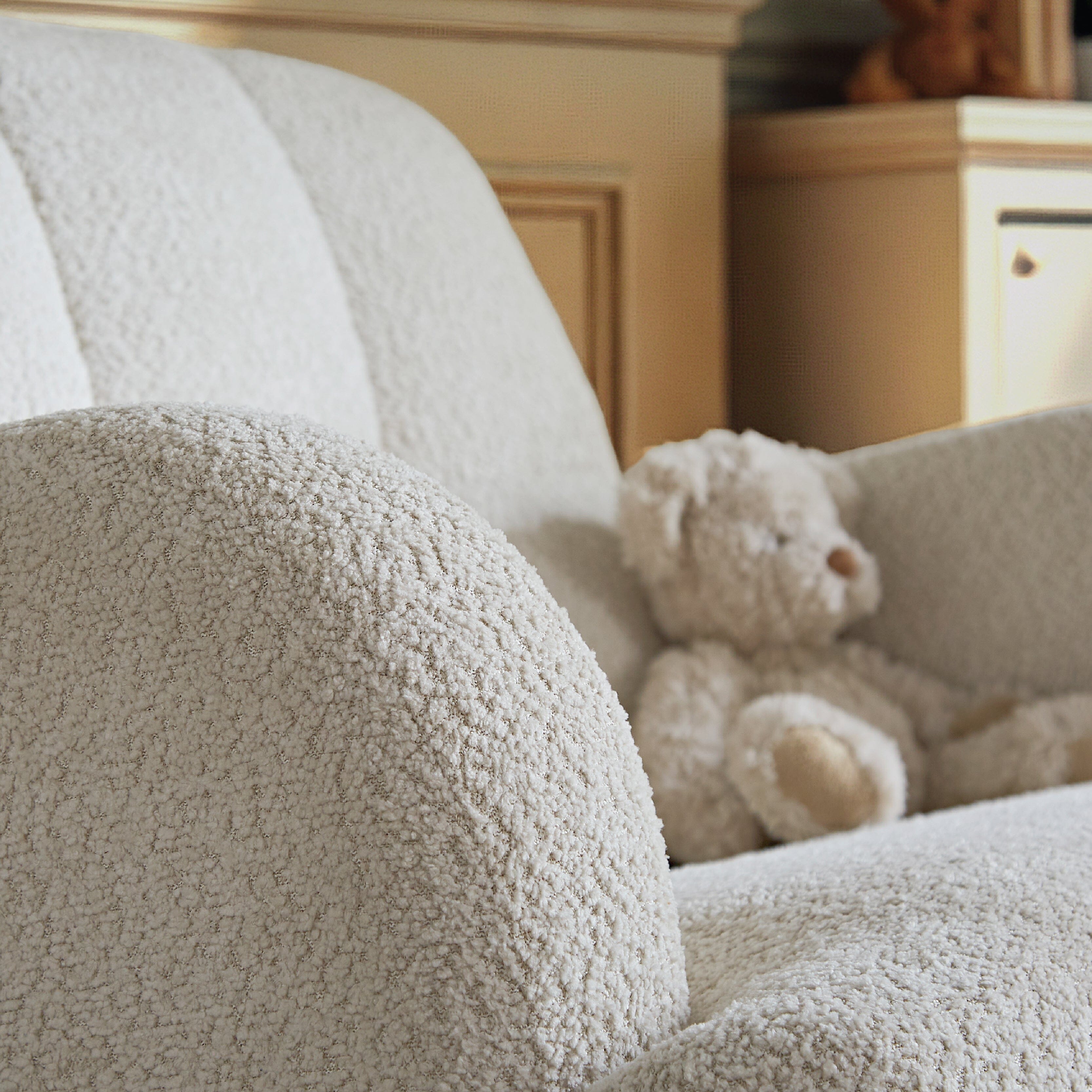 Etta Cuddle Nursing Chair & Foot stool - Boucle Off White