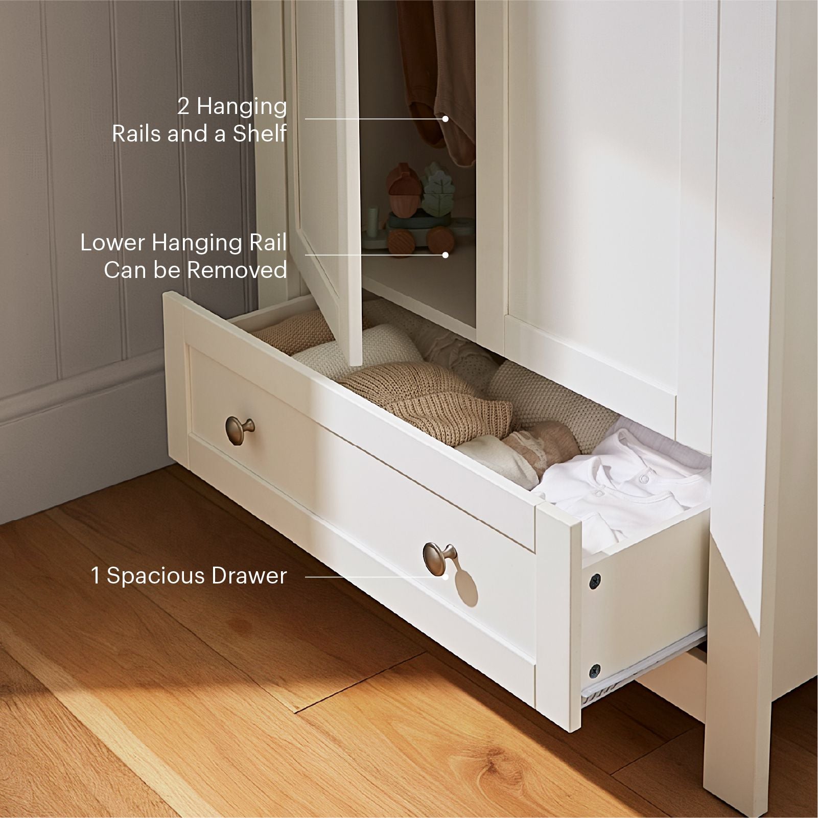 Burford Wardrobe - White & Oak