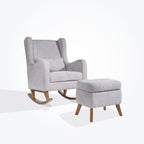 Tutti Bambini Harper Wingback Rocking Chair & Footstool - Cloud Grey