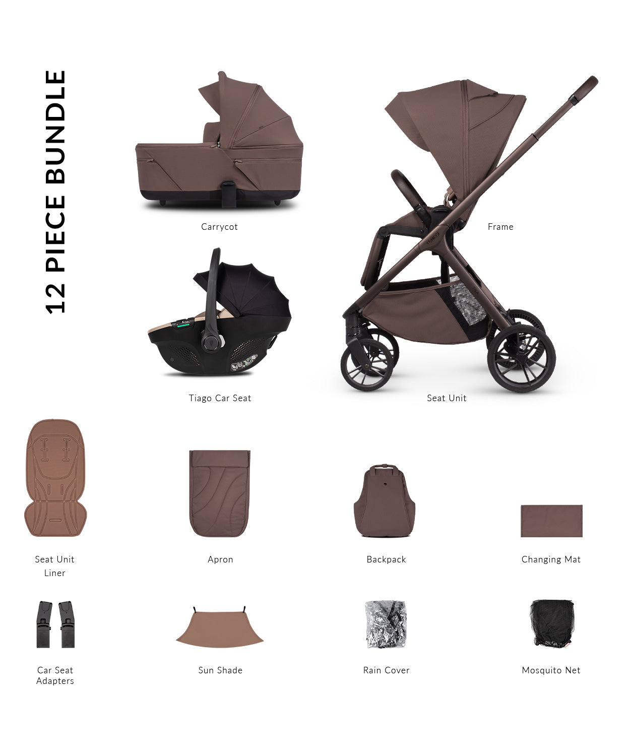 Venicci Tila Comfort Bundle (3 In 1) Noce- Tiago Beige