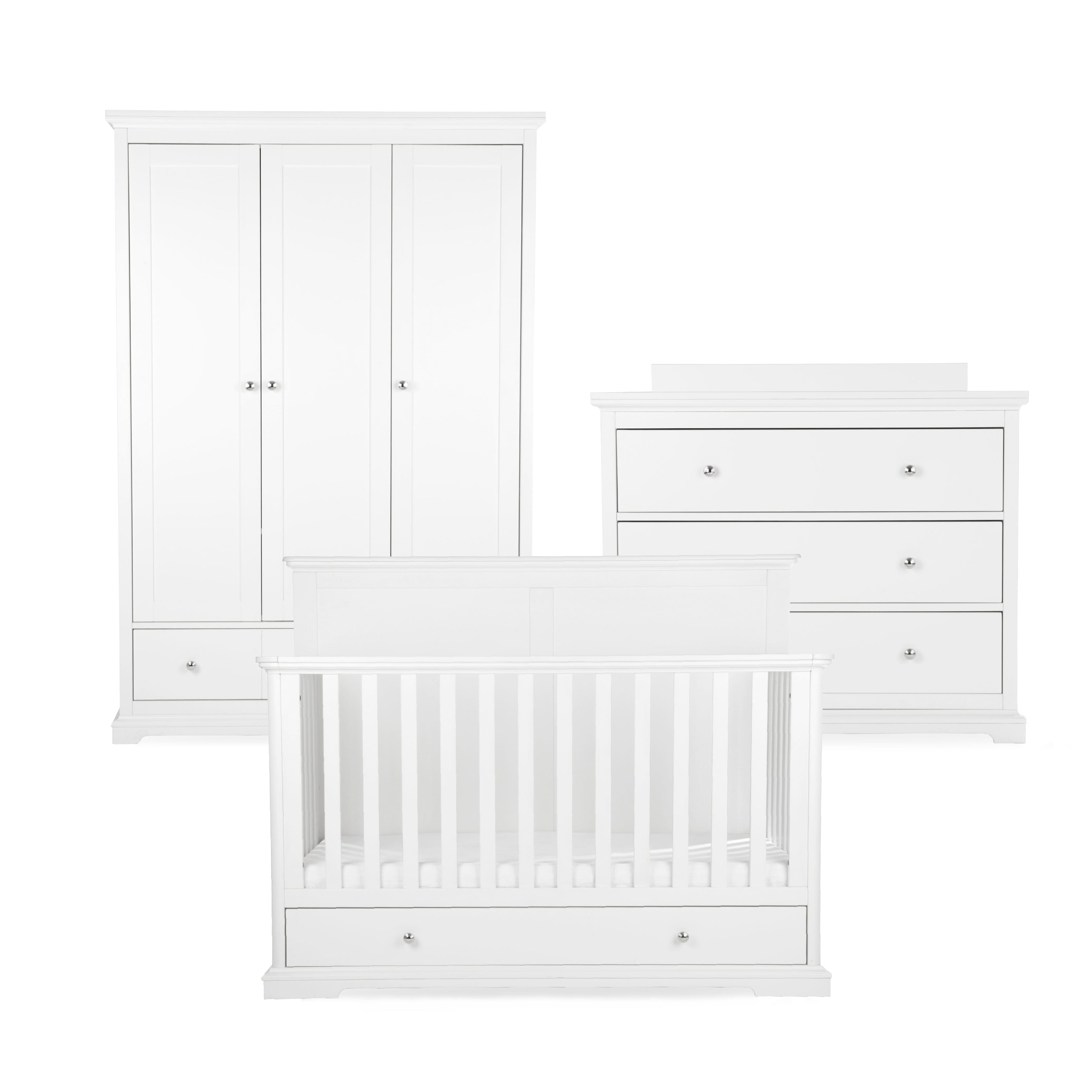 Beaumont Grand 3 Piece Nursery Furniture Set - White