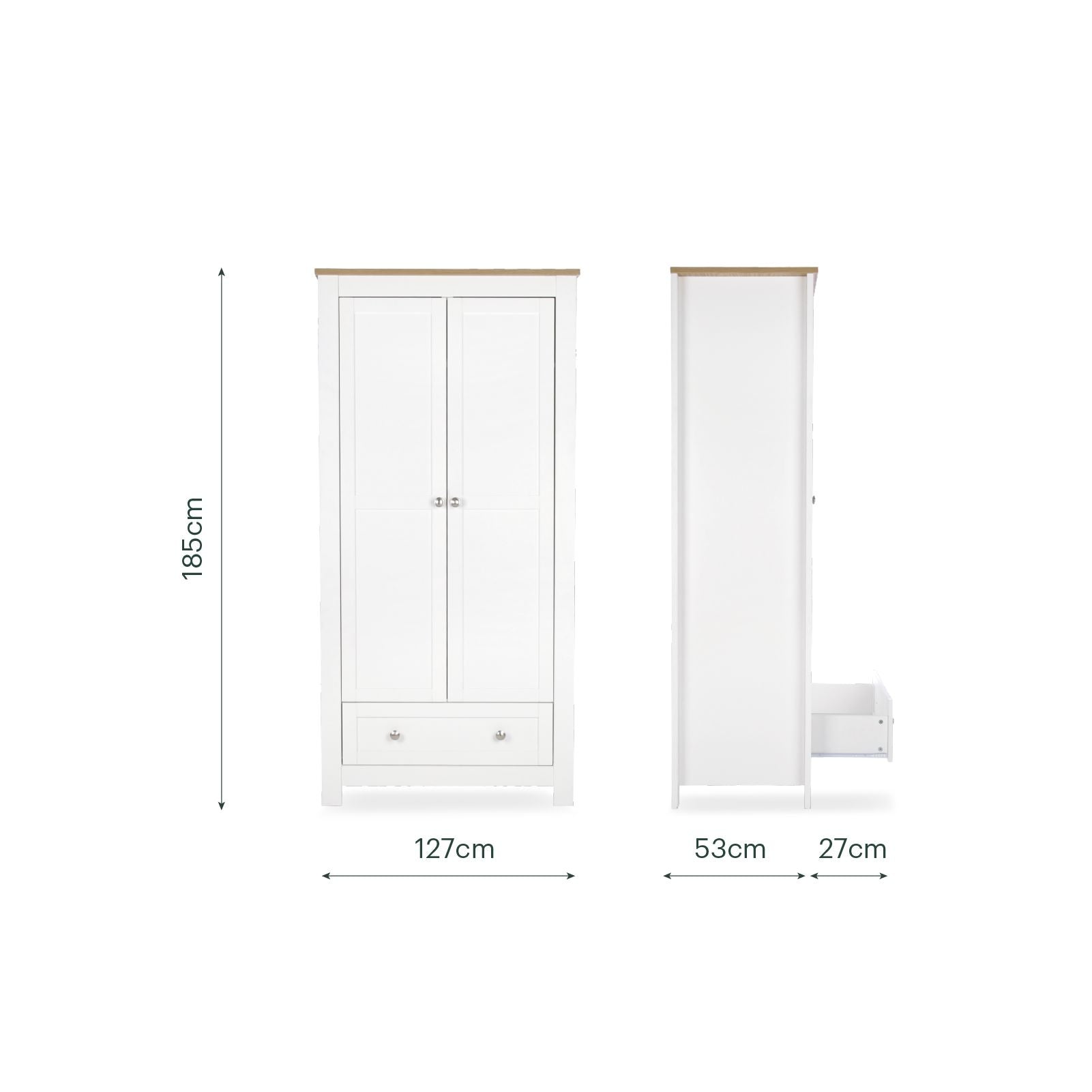 Burford 3 Piece Nursery Furniture Set - White & Oak