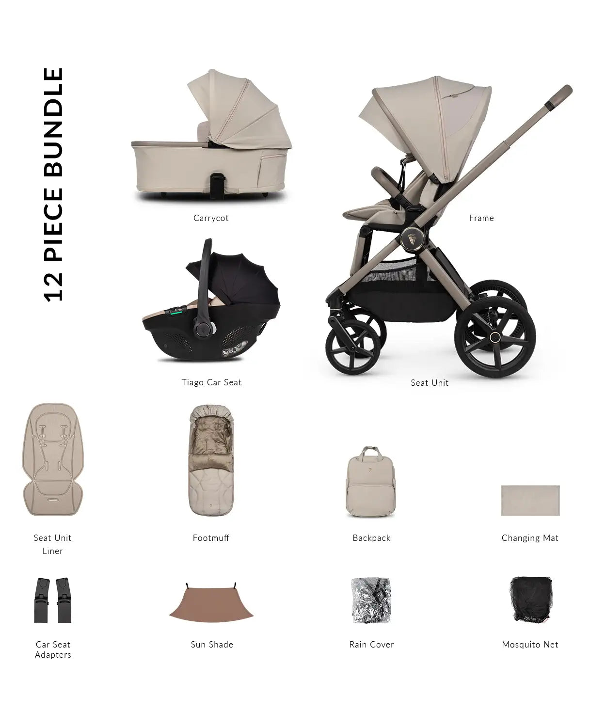 Venicci Upline 3 - 3 In 1 Pebble (Tiago Beige)