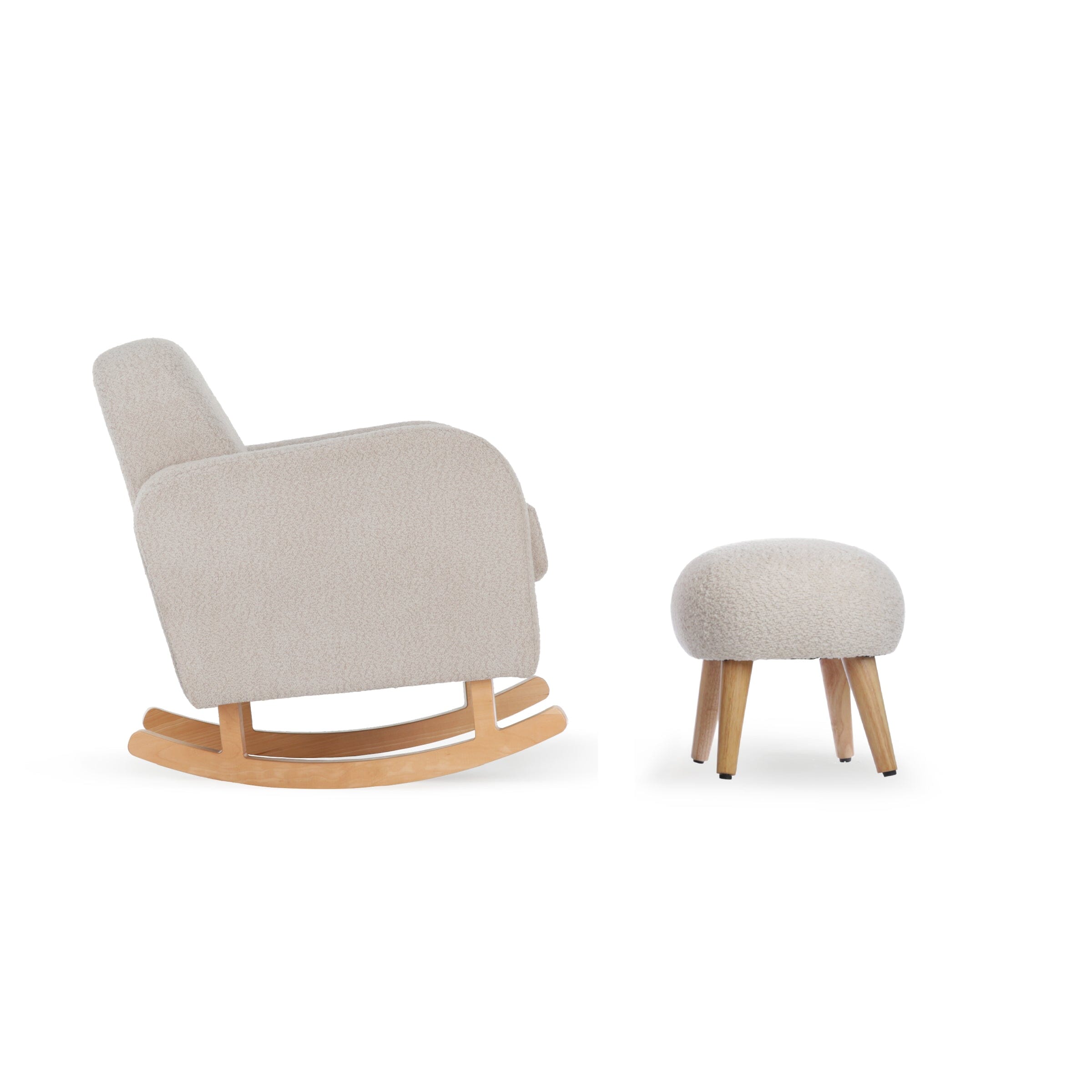 Etta Nursing Chair & Foot stool - Boucle Mushroom