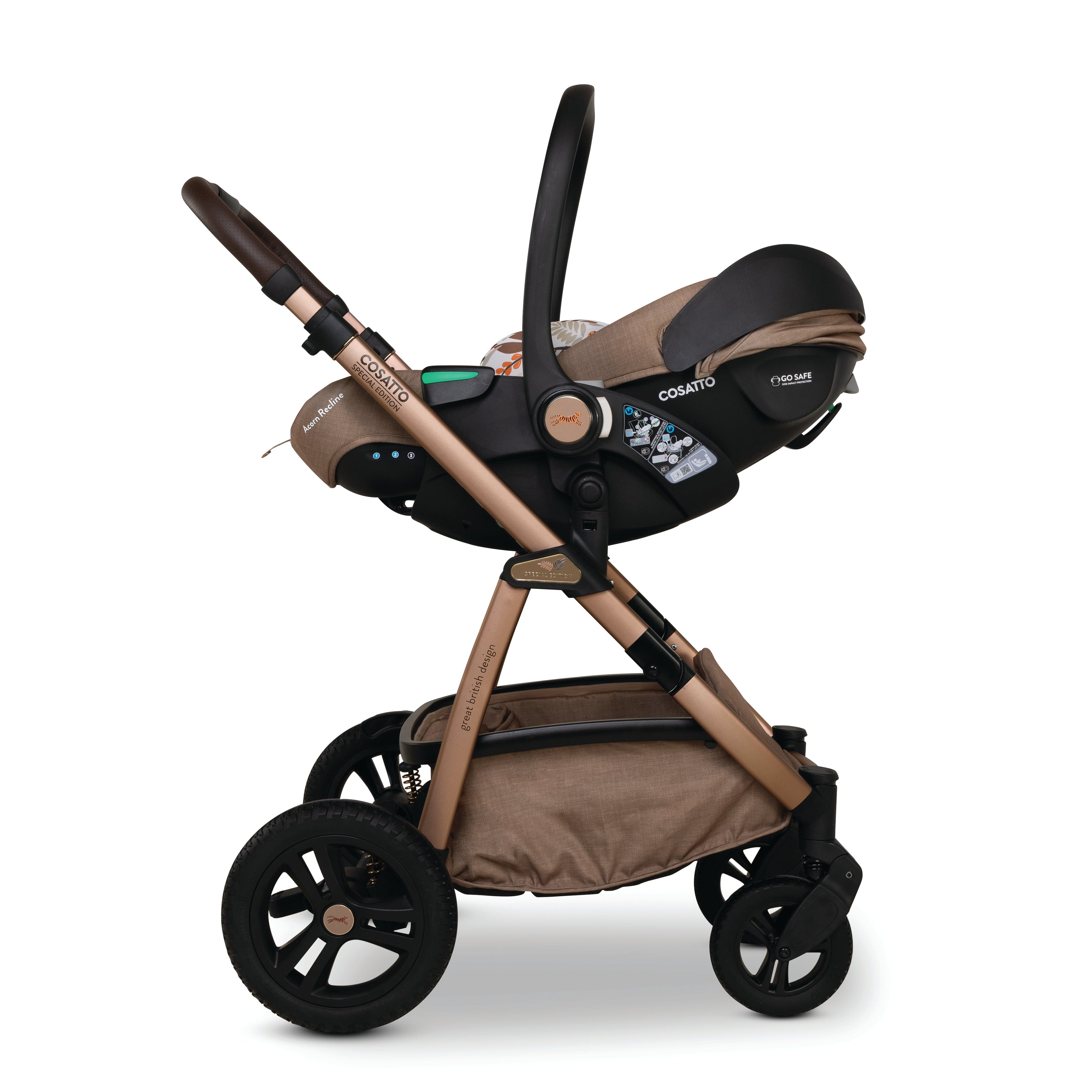 Cosatto Wow 3 Special Edition Rotate & Recline Essentials Bundle Tiger Tale