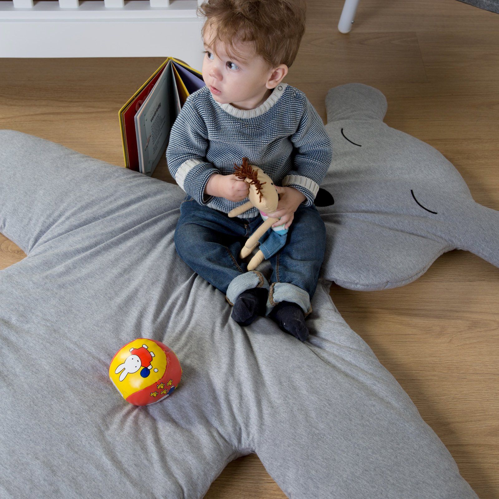 Teddy Bear Playmat Big 150cm Jersey Grey