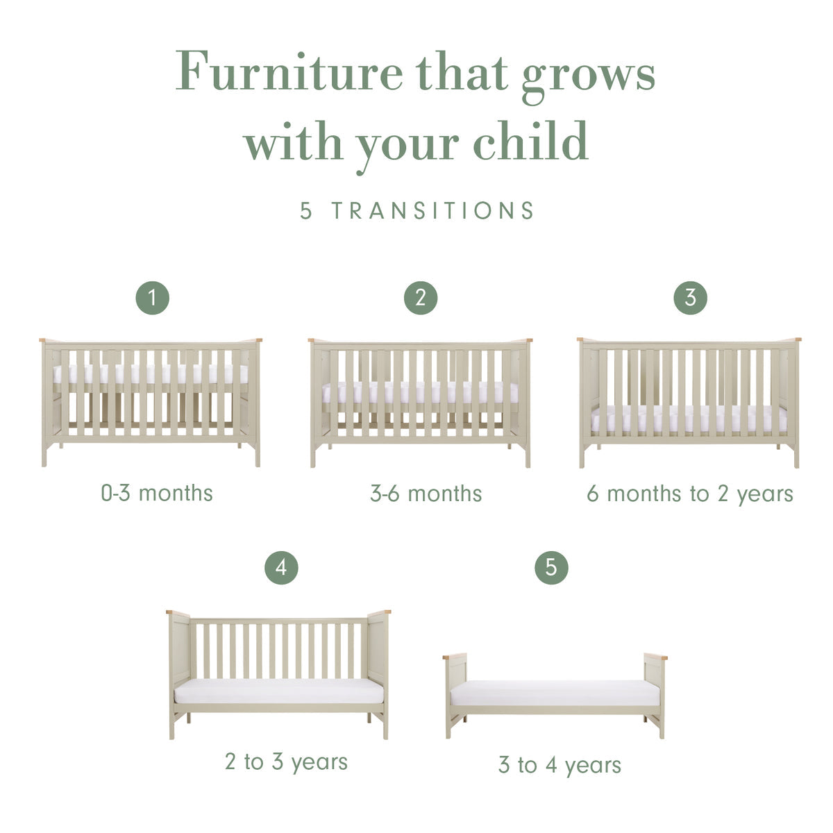 Tutti Bambini Misha Cot Bed Mushroom/Golden Oak