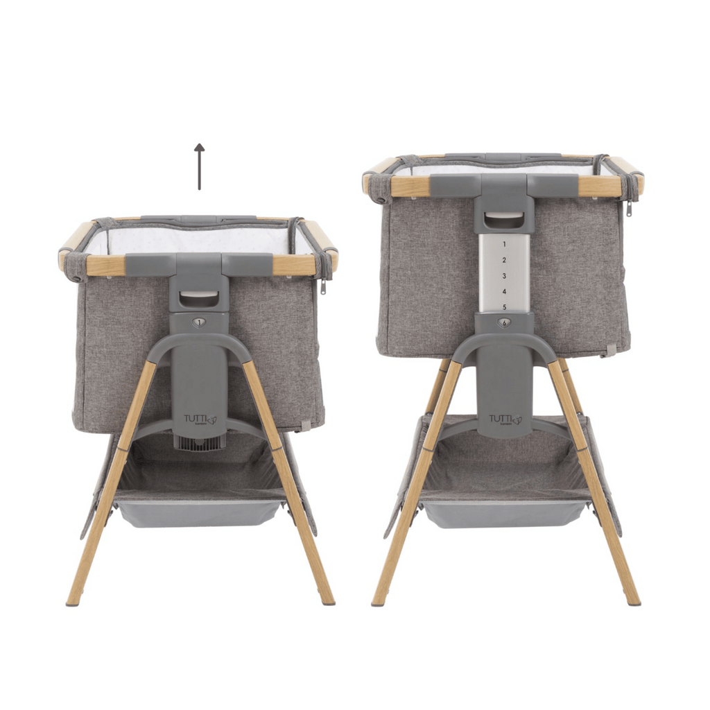 Tutti Bambini CoZee XL Bedside Crib & Cot - Oak/Charcoal