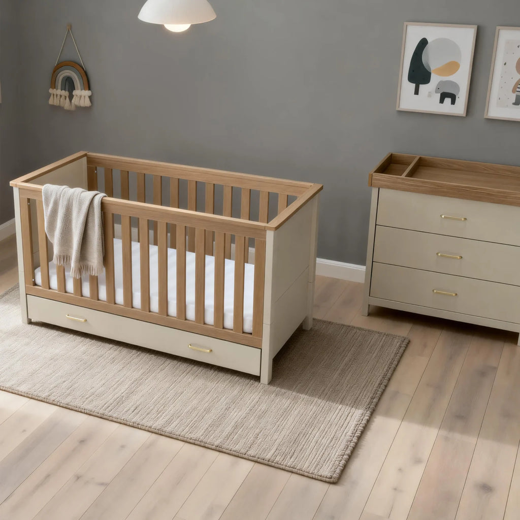Mira 2 Piece Nursery Room Set – Cashmere Warm Oak