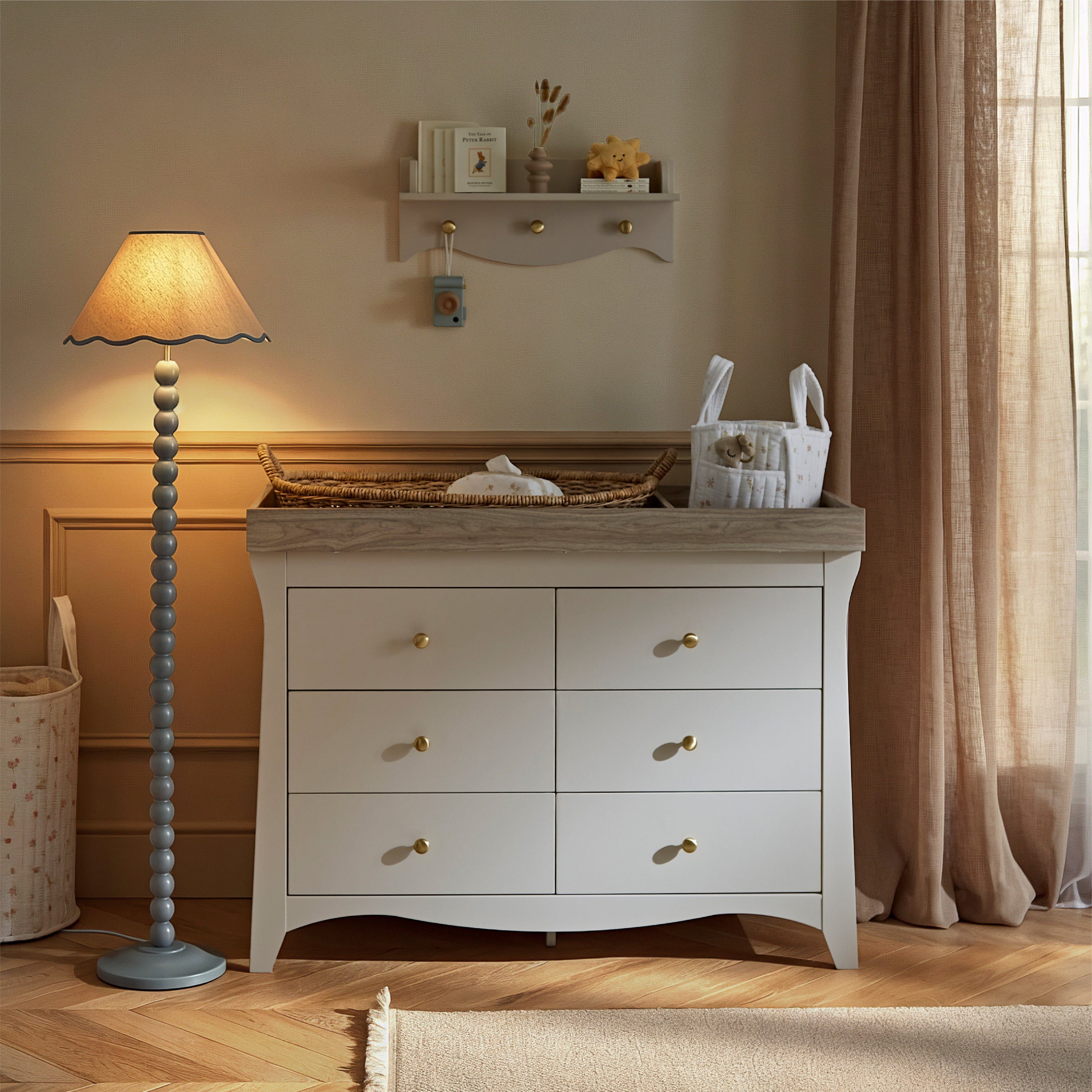 Clara 6 Drawer Dresser - Cashmere & Ash