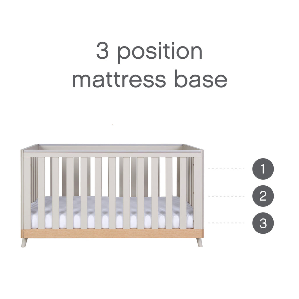 Tutti Bambini Hygge Cot Bed - Light Oak/White Sand