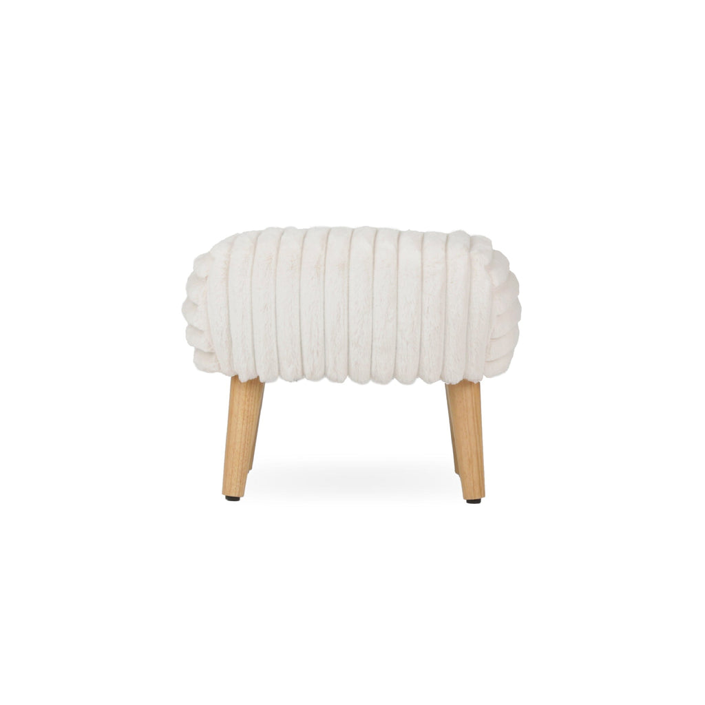 Etta Nursing Chair & Foot stool - Faux Fur Cream