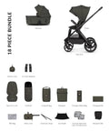 Hunter x Venicci Upline 3 Dark Olive Pram 2 in 1