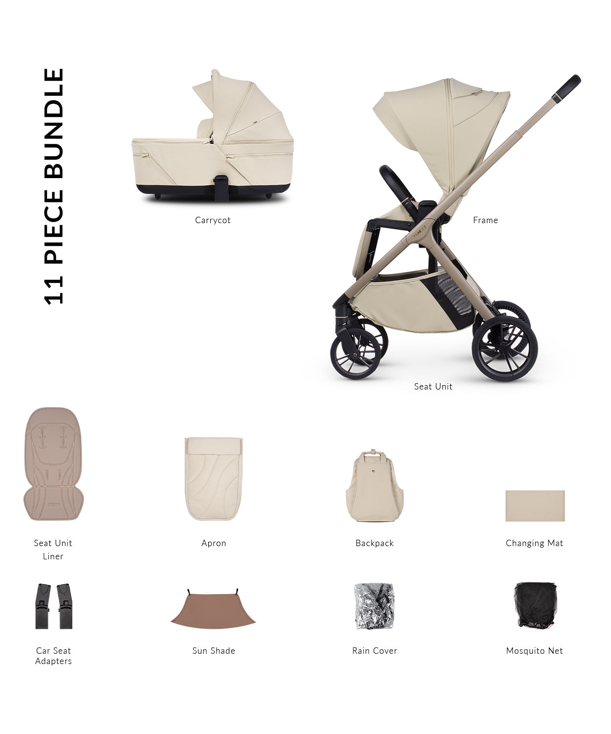 Venicci Tila Essential Bundle (2 In 1) Sabbia